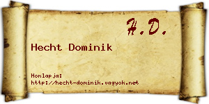 Hecht Dominik névjegykártya